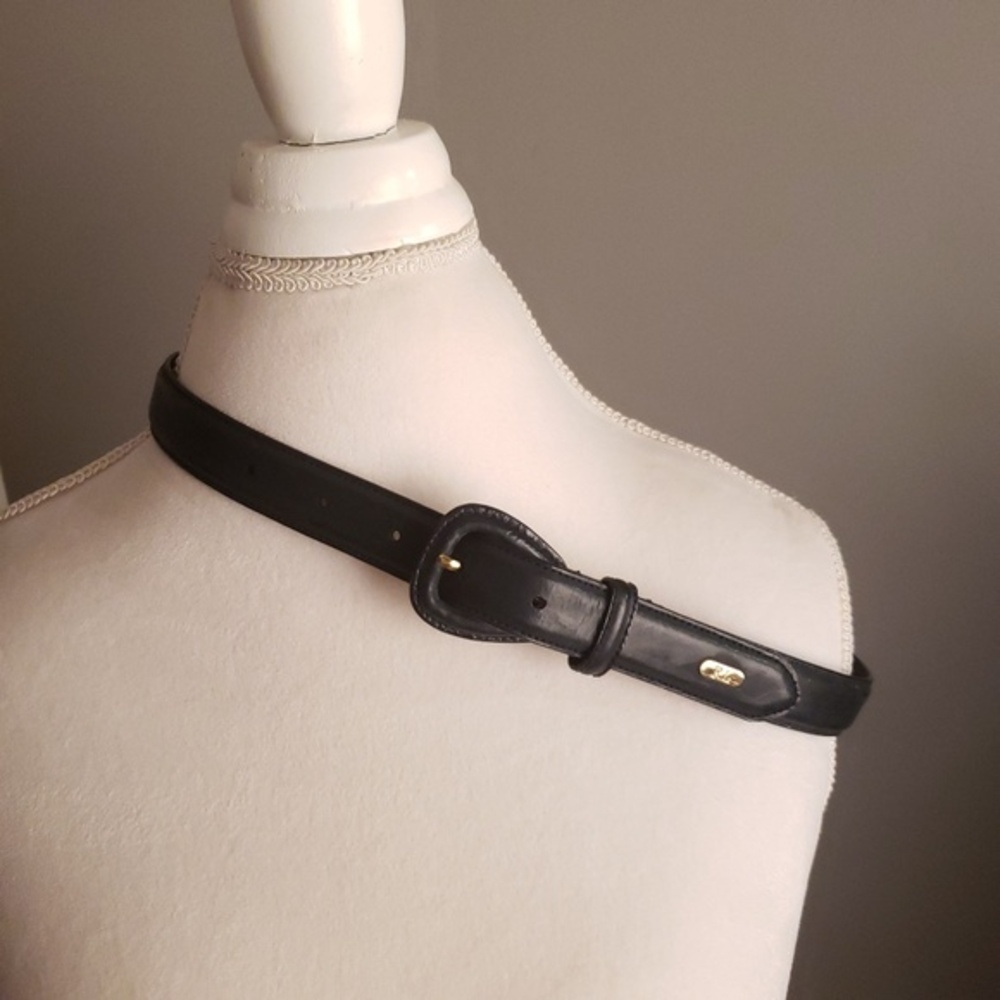 Ralph Lauren vintage navy blue and‎ gold belt 32"